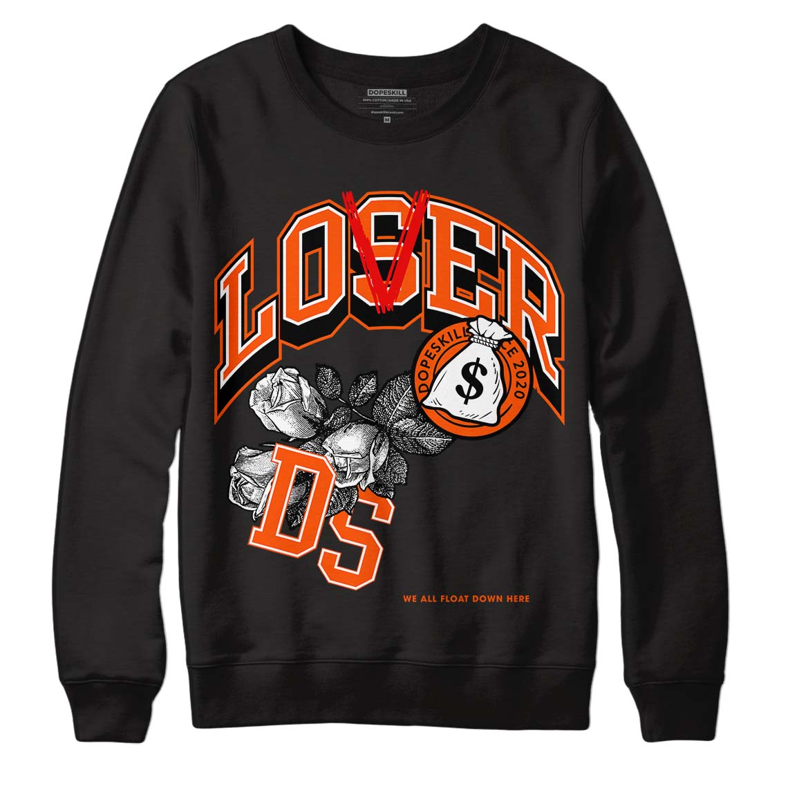 MSCHF Super Normal 2 Orange Milk DopeSkill Sweatshirt Loser Lover Graphic Streetwear - Black