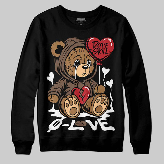 Jordan 9 'Olive' DopeSkill Sweatshirt Broken Bear Graphic Streetwear - Black