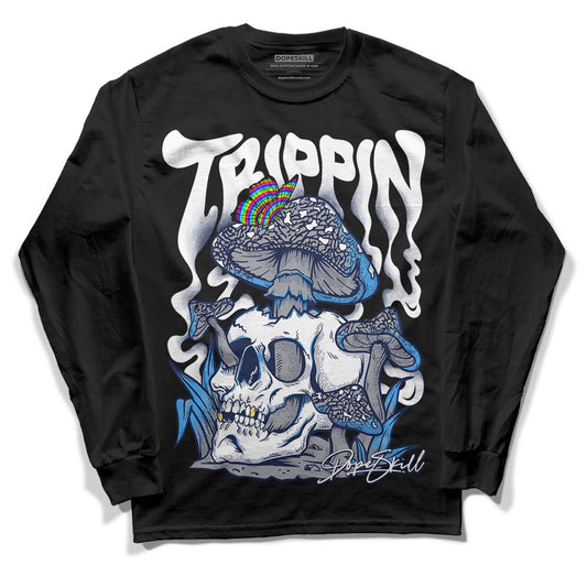 Jordan Spiz’ike Low “White/Obsidian” DopeSkill Long Sleeve T-Shirt Trippin Graphic Streetwear - Black