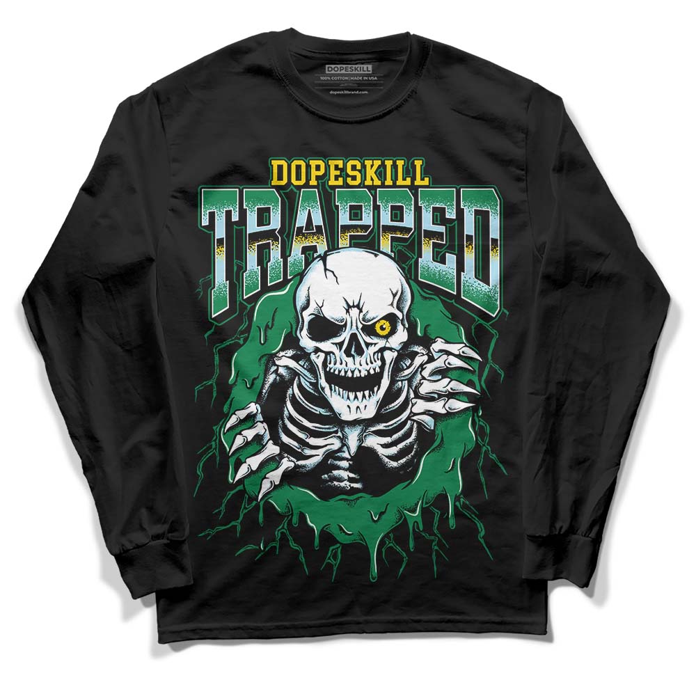 Jordan 5 “Lucky Green” DopeSkill Long Sleeve T-Shirt Trapped Halloween Graphic Streetwear - Black