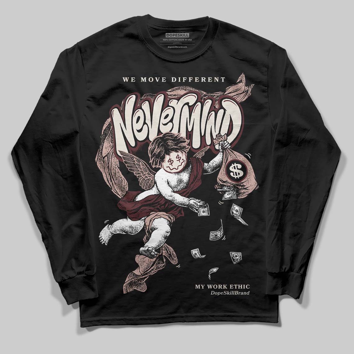 Jordan 11 “China” DopeSkill Long Sleeve T-Shirt Nevermind Graphic Streetwear - Black