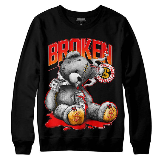 Red Sneakers DopeSkill Sweatshirt Sick Bear Graphic Streetwear - Black