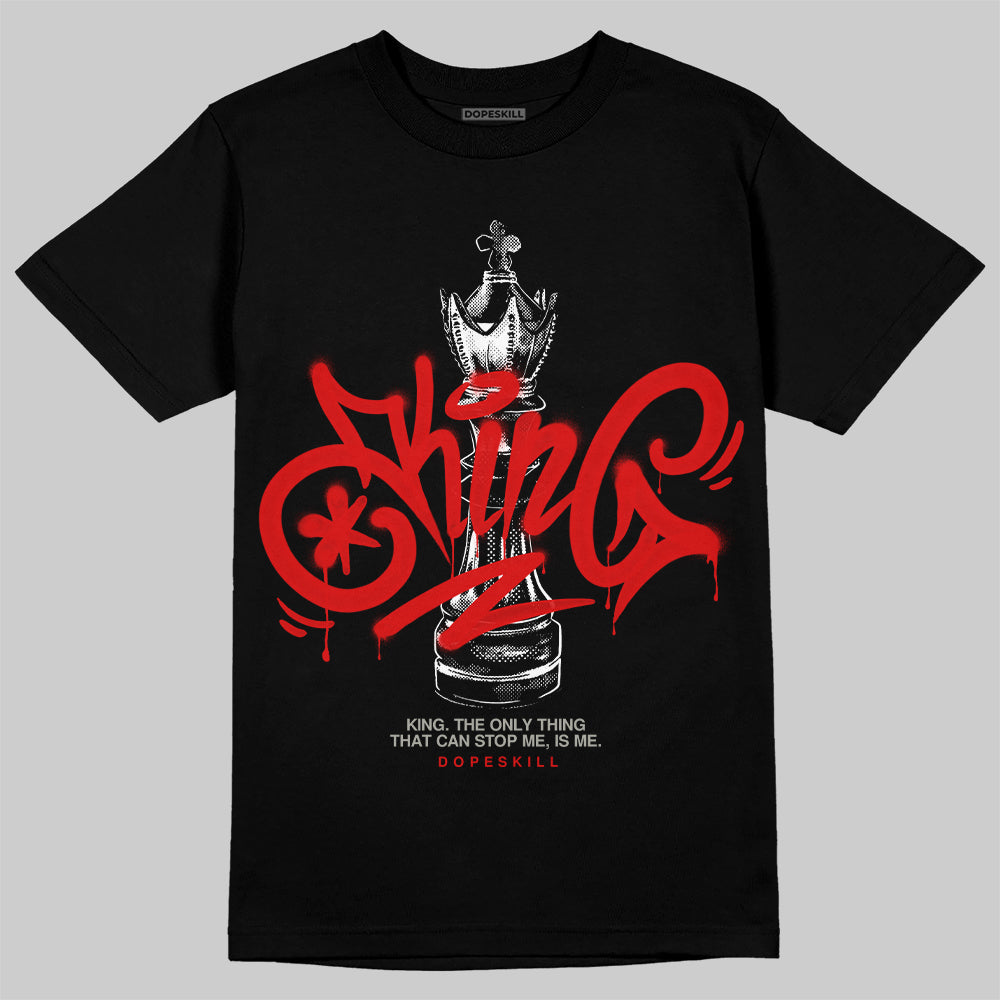 Jordan 3 Retro Fire Red DopeSkill T-Shirt King Chess Graphic Streetwear - Black