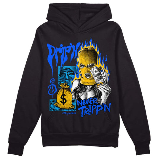 Royal Blue Sneakers DopeSkill Hoodie Sweatshirt Drip'n Never Tripp'n Graphic Streetwear - Black