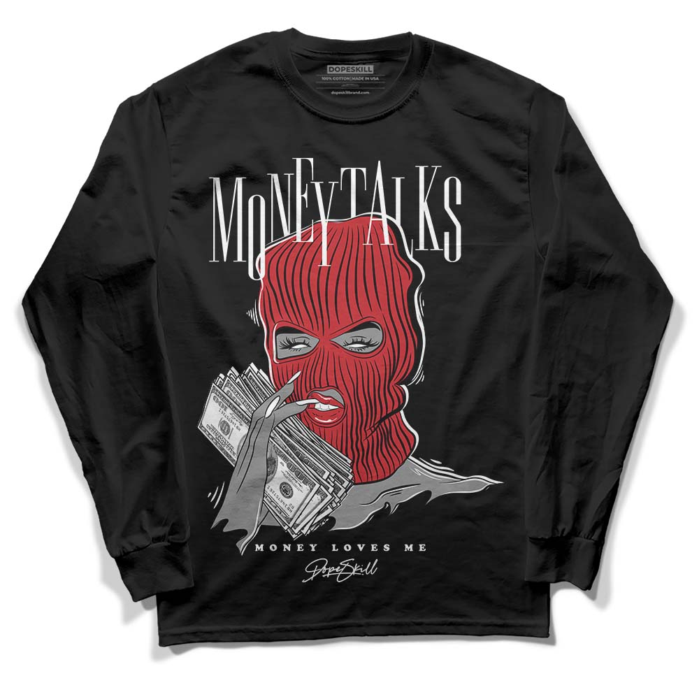 Jordan 12 “Red Taxi” DopeSkill Long Sleeve T-Shirt Money Talks Graphic Streetwear - Black