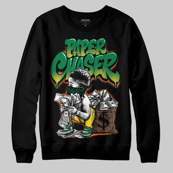Green Sneakers DopeSkill Sweatshirt Paper Chaser Boy Graphic Streetwear - Black