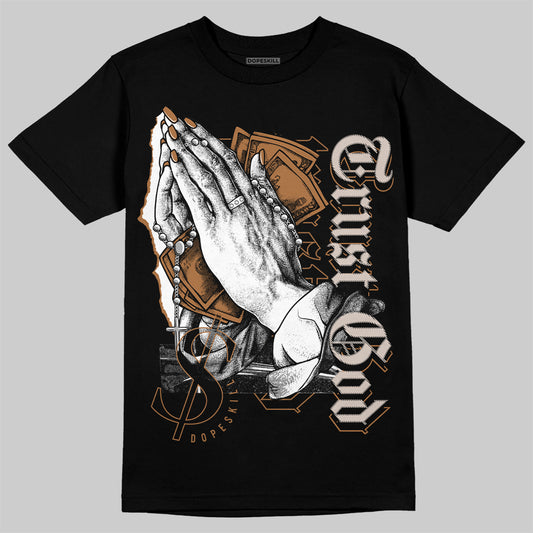 Jordan 3 Retro Palomino DopeSkill T-Shirt Trust God Graphic Streetwear - Black