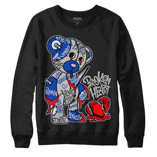 Jordan 5 Racer Blue DopeSkill Sweatshirt Broken Heart Graphic Streetwear - Black