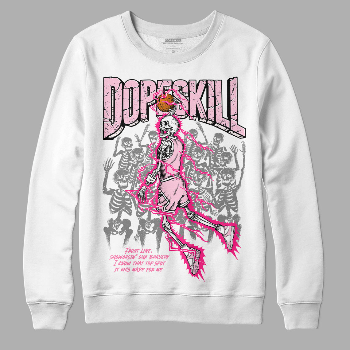 Dunk Low LX Pink Foam DopeSkill Sweatshirt Thunder Dunk Graphic Streetwear  - White 