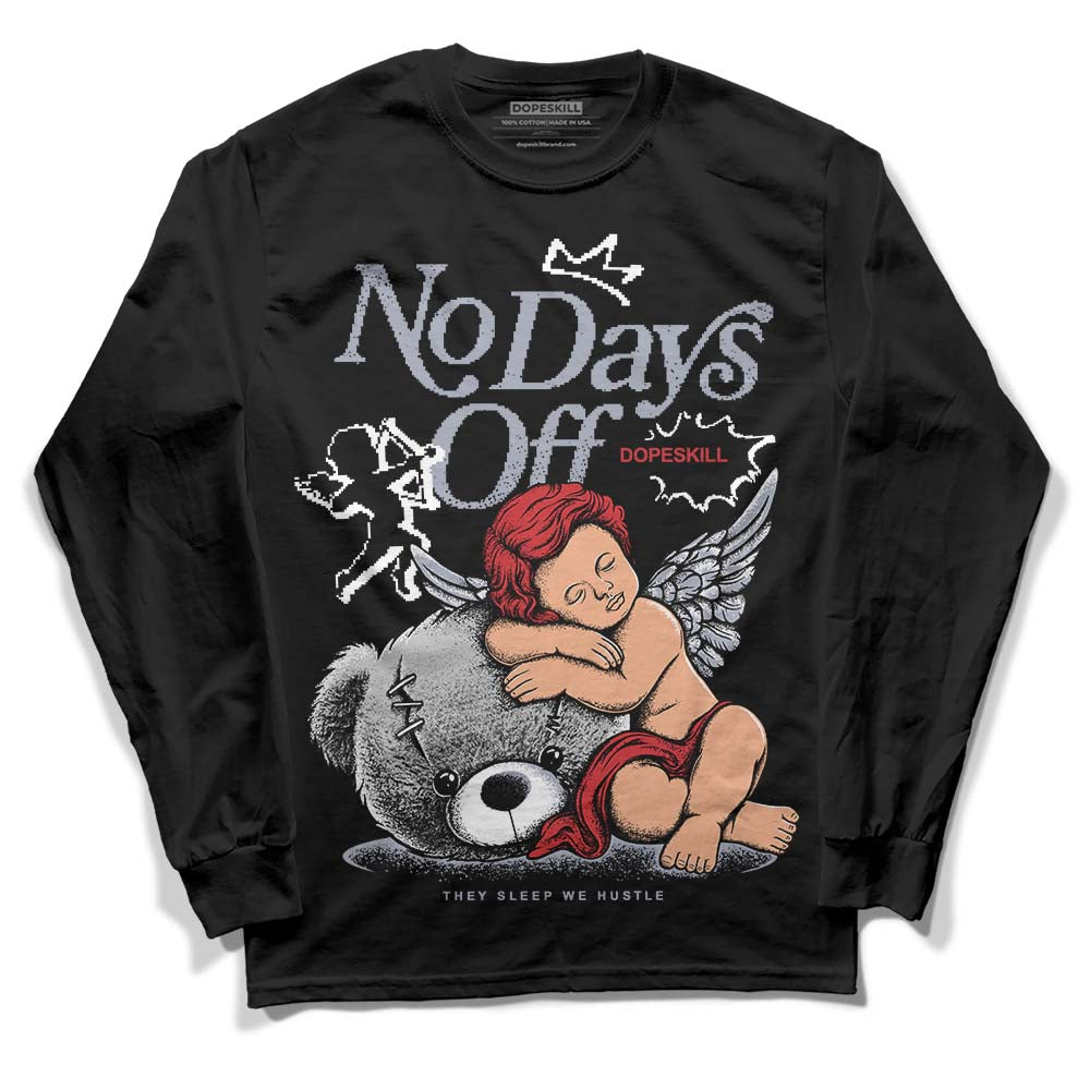 Jordan 4 “Bred Reimagined” DopeSkill Long Sleeve T-Shirt New No Days Off Graphic Streetwear - Black