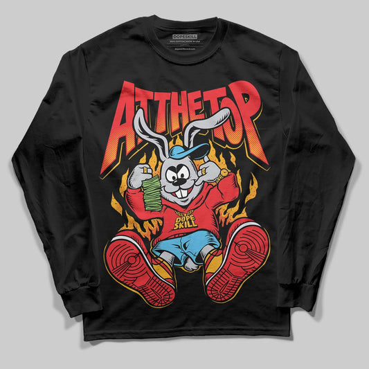 Red Sneakers DopeSkill Long Sleeve T-Shirt At The Top Graphic Streetwear - Black