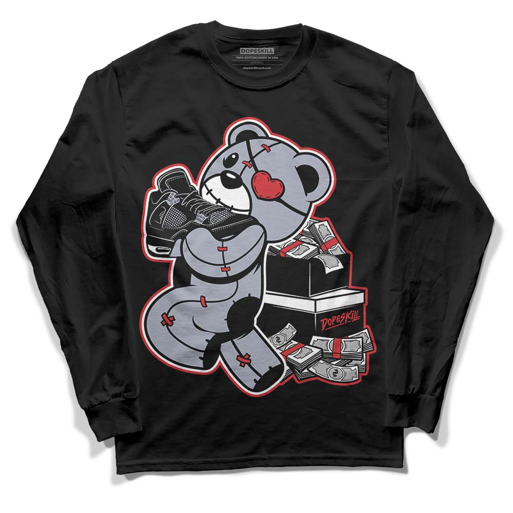 Jordan 4 “Bred Reimagined” DopeSkill Long Sleeve T-Shirt Bear Steals Sneaker Graphic Streetwear - Black