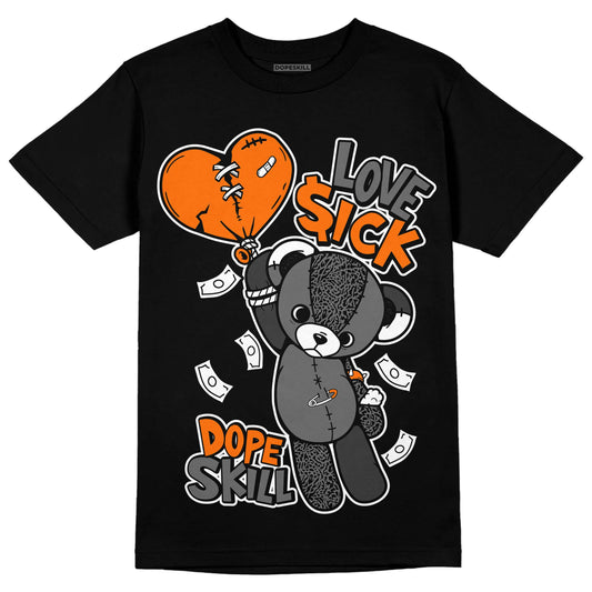 Jordan 3 Retro 'Fear Pack' DopeSkill T-Shirt Love Sick Graphic Streetwear - Black