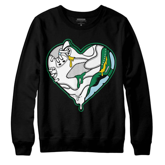 Jordan 5 “Lucky Green” DopeSkill Sweatshirt Heart Jordan 5 Graphic Streetwear - Black
