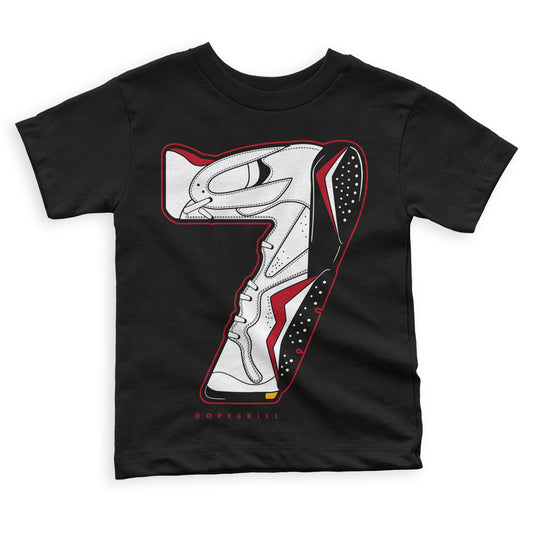 Jordan 7 Retro Cardinal DopeSkill Toddler Kids T-shirt No.7 Graphic Streetwear - Black 