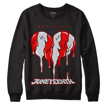 Jordan 2 Retro "Black Cement" DopeSkill Sweatshirt Juneteenth Heart Graphic Streetwear - Black