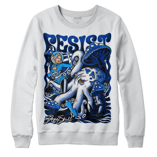 Jordan 5 Racer Blue DopeSkill Sweatshirt Resist Graphic Streetwear - White