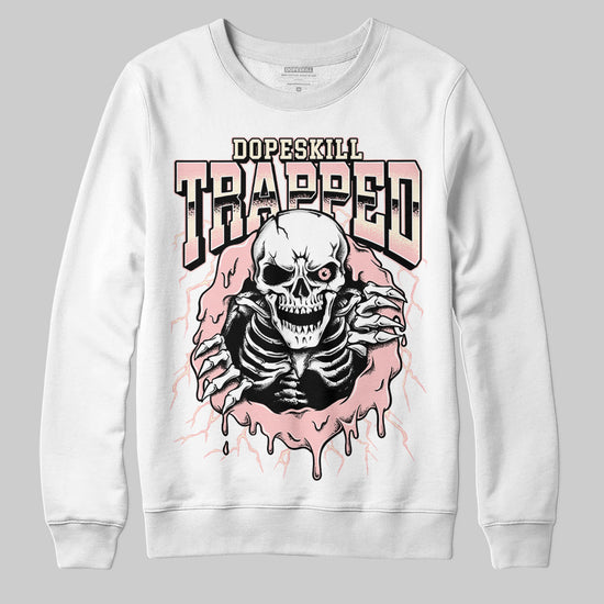 Jordan 1 High OG WMNS Washed Pink DopeSkill Sweatshirt Trapped Halloween Graphic Streetwear - White