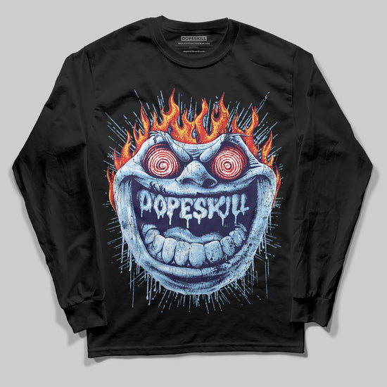 University Blue Sneakers DopeSkill Long Sleeve T-Shirt Hellfire Graphic Streetwear - black