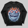 University Blue Sneakers DopeSkill Long Sleeve T-Shirt Hellfire Graphic Streetwear - black