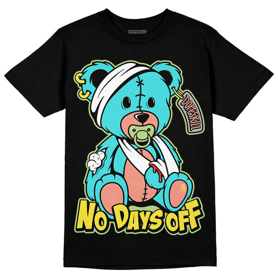 New Balance 9060 “Cyan Burst” DopeSkill T-Shirt Hurt Bear Graphic Streetwear - Black