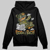 Olive Sneakers DopeSkill Hoodie Sweatshirt Born To Be Rich Graphic Streetwear - Black