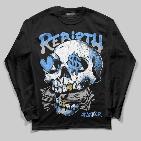 Jordan 5 Black University Blue DopeSkill Long Sleeve T-Shirt Rebirth Graphic Streetwear - Black