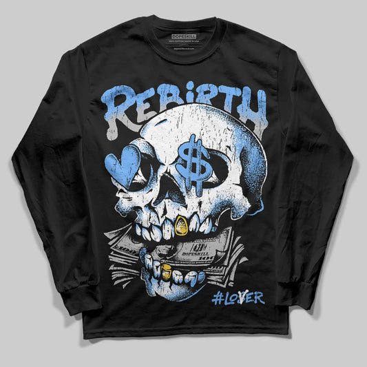 Jordan 5 Black University Blue DopeSkill Long Sleeve T-Shirt Rebirth Graphic Streetwear - Black