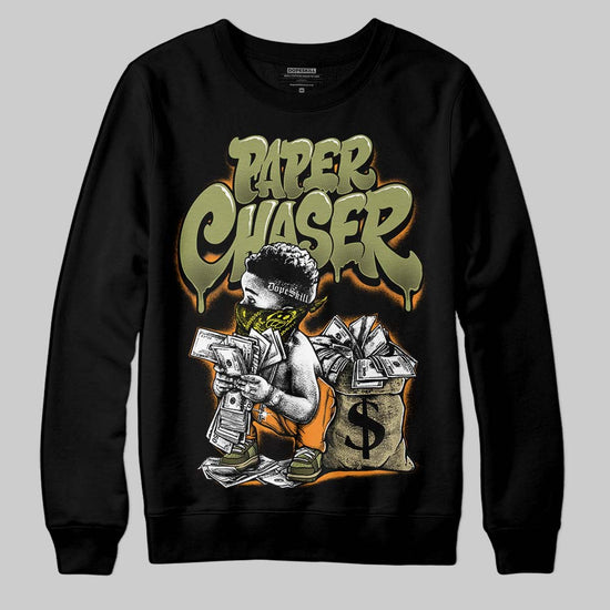 Olive Sneakers DopeSkill Sweatshirt Paper Chaser Boy Graphic Streetwear - Black