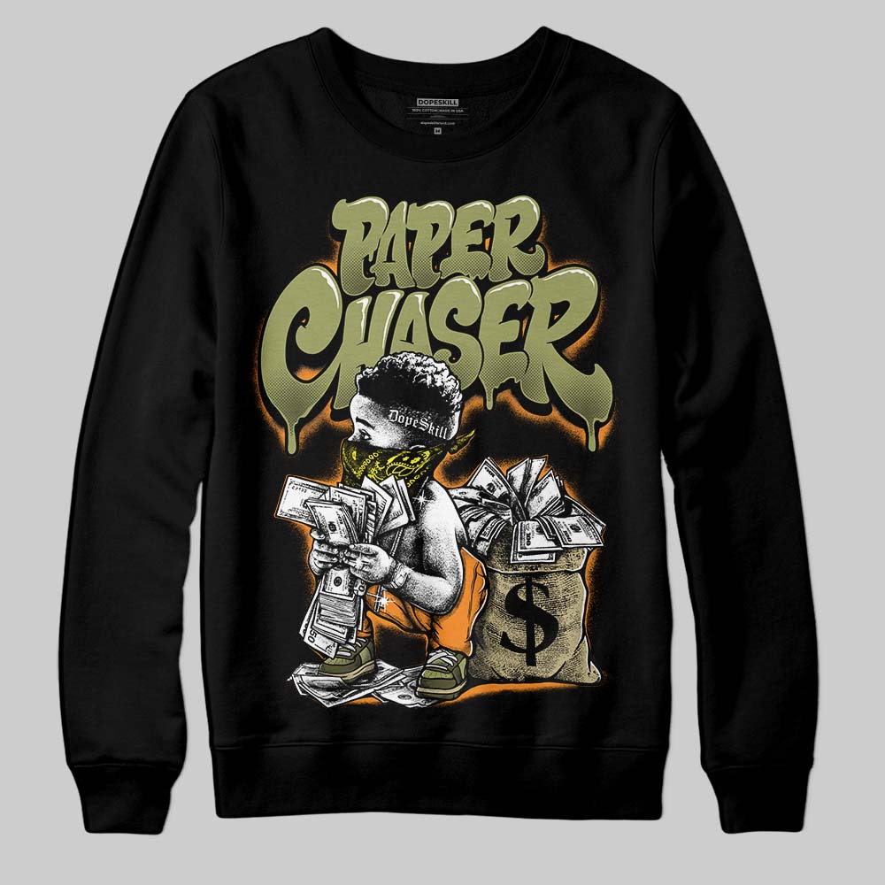 Olive Sneakers DopeSkill Sweatshirt Paper Chaser Boy Graphic Streetwear - Black