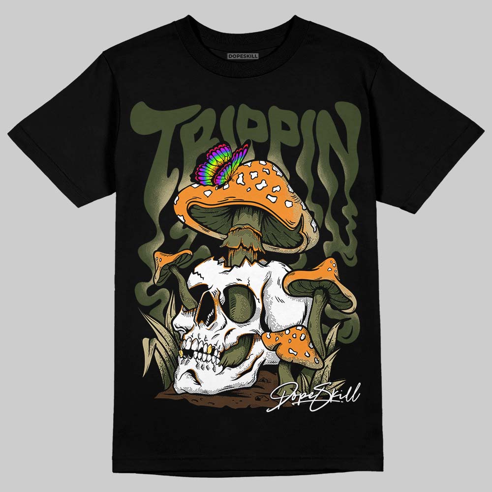Olive Sneakers DopeSkill T-Shirt Trippin Graphic Streetwear - Black