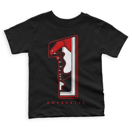 Jordan 1 Retro Low "Black Toe" DopeSkill Toddler Kids T-shirt No.1 Graphic Streetwear - Black