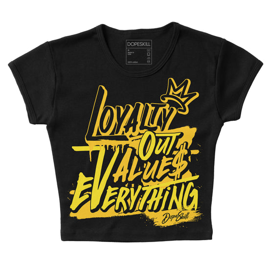 Jordan 4 Retro “Vivid Sulfur” DopeSkill Women's Crop Top LOVE Graphic Streetwear - Black 