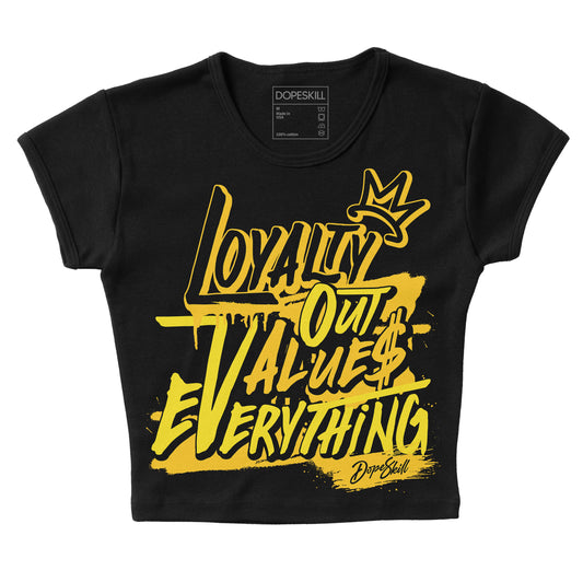 Jordan 4 Retro “Vivid Sulfur” DopeSkill Women's Crop Top LOVE Graphic Streetwear - Black 