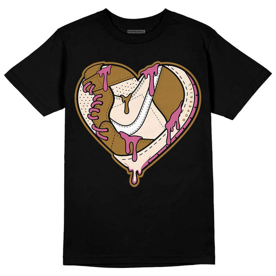 Dunk Low Just Do It “Bronzine/Playful Pink” DopeSkill T-Shirt Heart Jordan Graphic Streetwear - Black