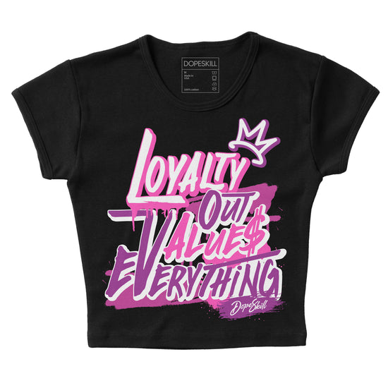 Jordan 4 GS “Hyper Violet” DopeSkill Women's Crop Top LOVE Graphic Streetwear - Black