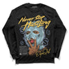 Jordan 13 “Blue Grey” DopeSkill Long Sleeve T-Shirt Never Stop Hustling Graphic Streetwear - Black