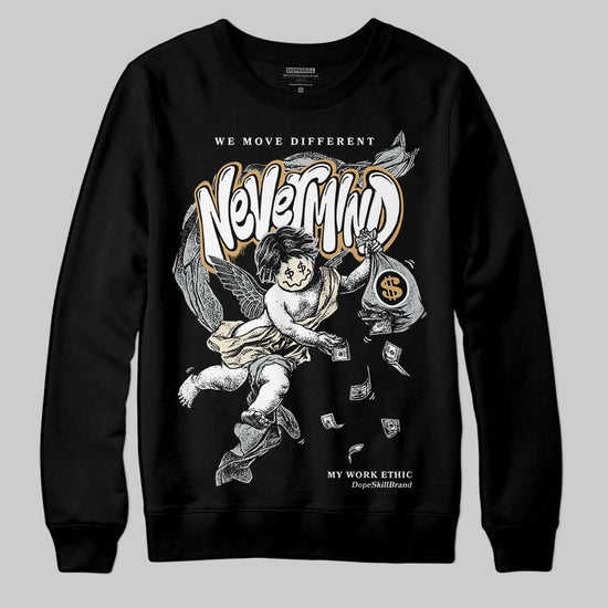 Jordan 5 Retro Reverse Metallic DopeSkill Sweatshirt Nevermind Graphic Streetwear - Black