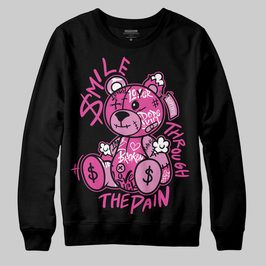 Dunk Low GS “Active Fuchsia” DopeSkill Sweatshirt Smile Through The Pain Graphic Streetwear - Black