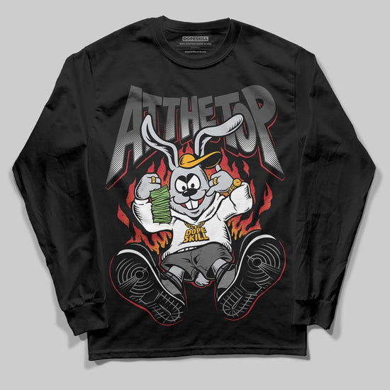 Jordan 4 “Black Cat” (2025) DopeSkill Long Sleeve T-Shirt At The Top Graphic Streetwear - Black