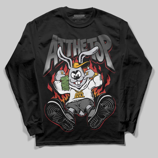 Jordan 4 “Black Cat” (2025) DopeSkill Long Sleeve T-Shirt At The Top Graphic Streetwear - Black