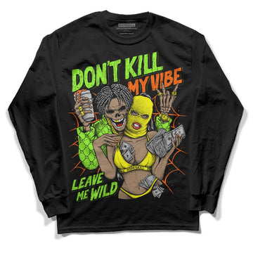 Neon Green Sneakers DopeSkill Long Sleeve T-Shirt Don't Kill My Vibe Graphic Streetwear - Black