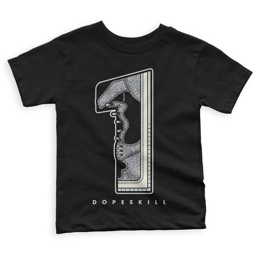 Jordan 1 Retro Low OG Black Cement DopeSkill Toddler Kids T-shirt No.1 Graphic Streetwear - Black