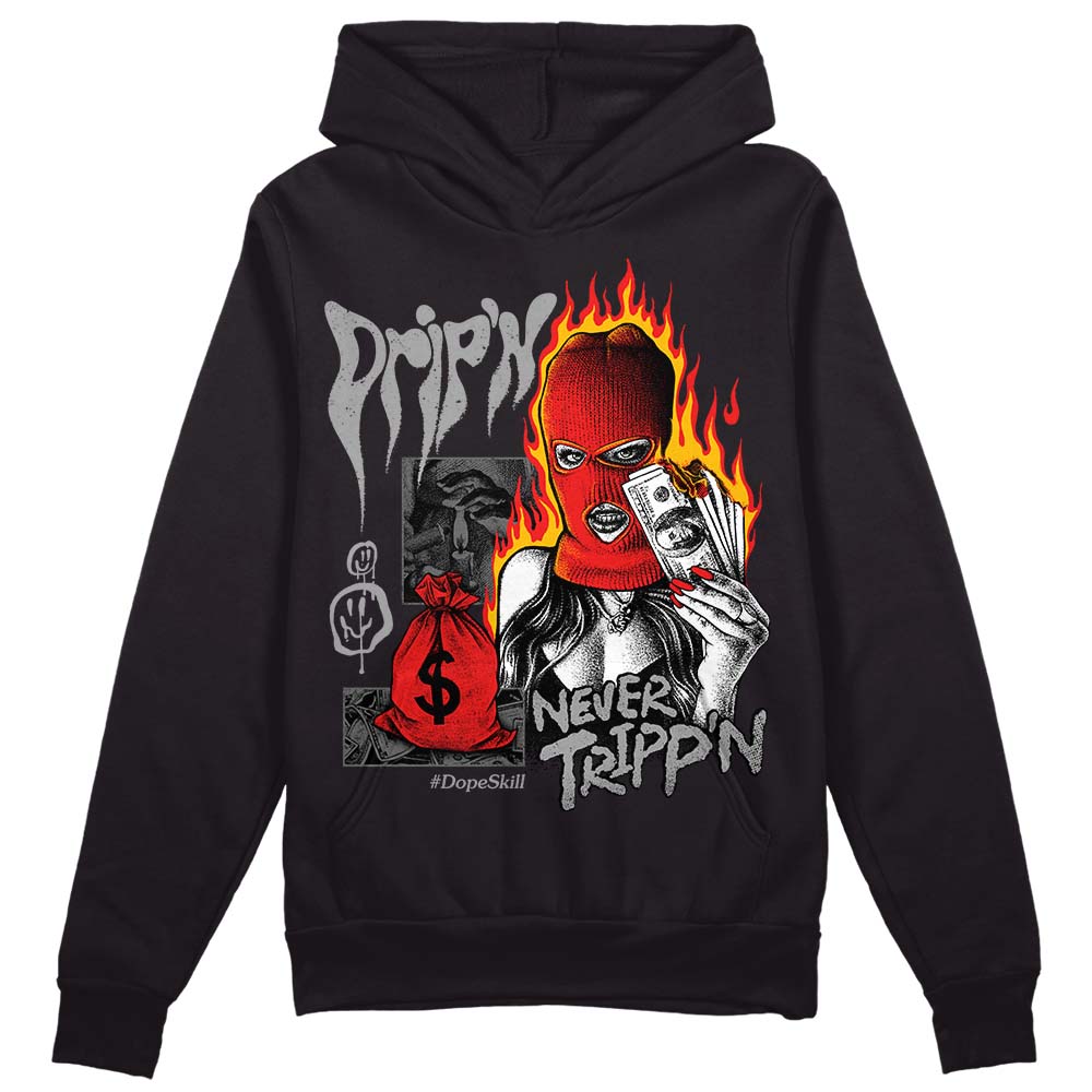 Grey Sneakers DopeSkill Hoodie Sweatshirt Drip'n Never Tripp'n Graphic Streetwear - Black