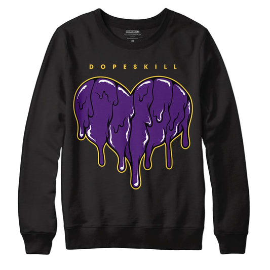 Jordan 12 “Field Purple” DopeSkill Sweatshirt Slime Drip Heart Graphic Streetwear - Black