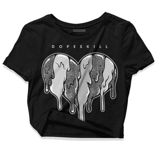 Jordan 3 “Off Noir” DopeSkill Women's Crop Top Slime Drip Heart Graphic Streetwear - Black