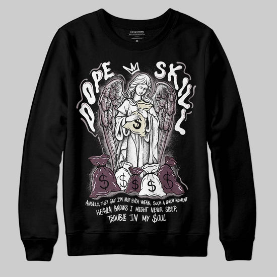 A Ma Maniére x Air Jordan 5 “Violet Ore” DopeSkill Sweatshirt Angels Graphic Streetwear - Black