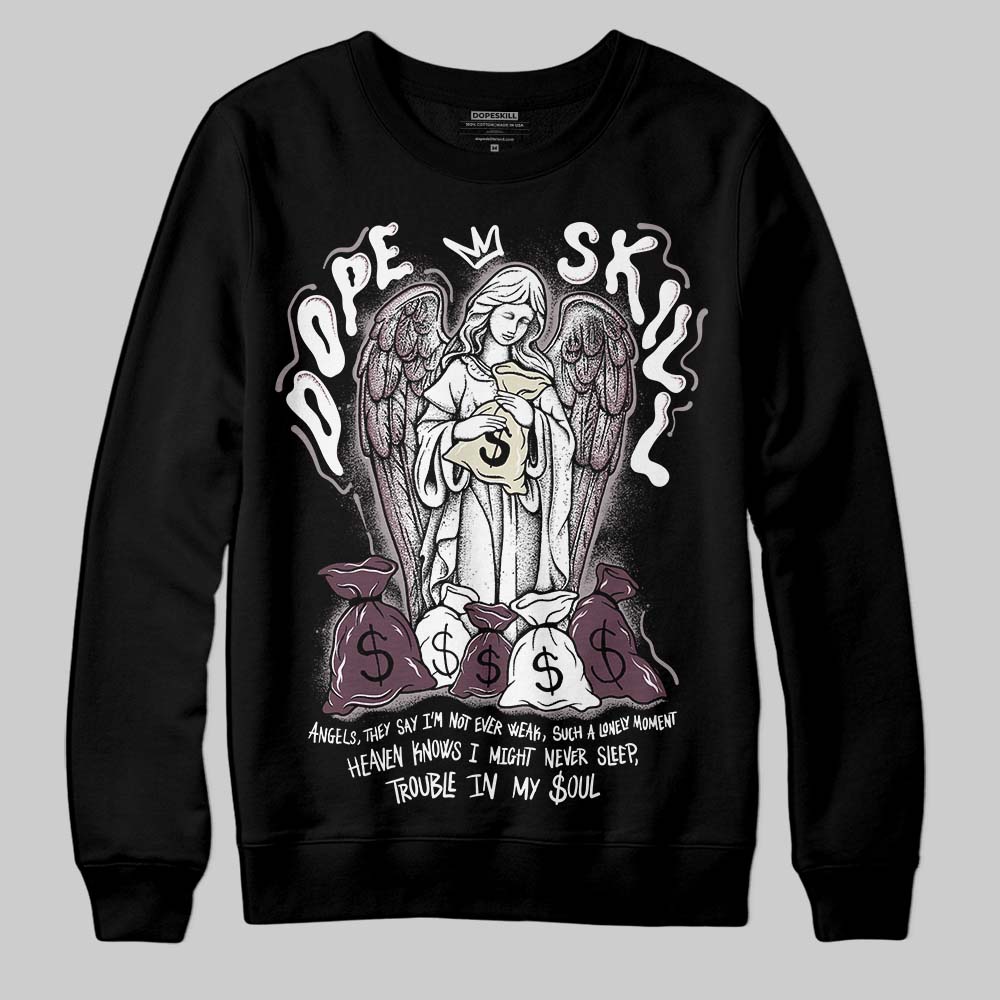 A Ma Maniére x Air Jordan 5 “Violet Ore” DopeSkill Sweatshirt Angels Graphic Streetwear - Black