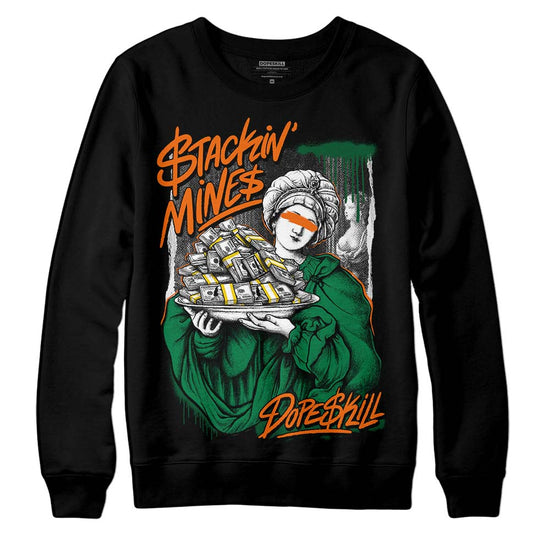 Green Sneakers DopeSkill Sweatshirt Stackin Mines Graphic Streetwear - Black