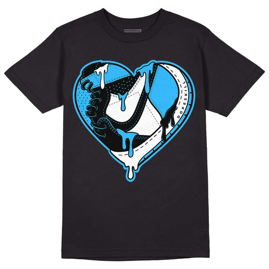 Jordan 1 High Retro OG “University Blue” DopeSkill T-Shirt Heart Jordan 1 Graphic Streetwear - Black